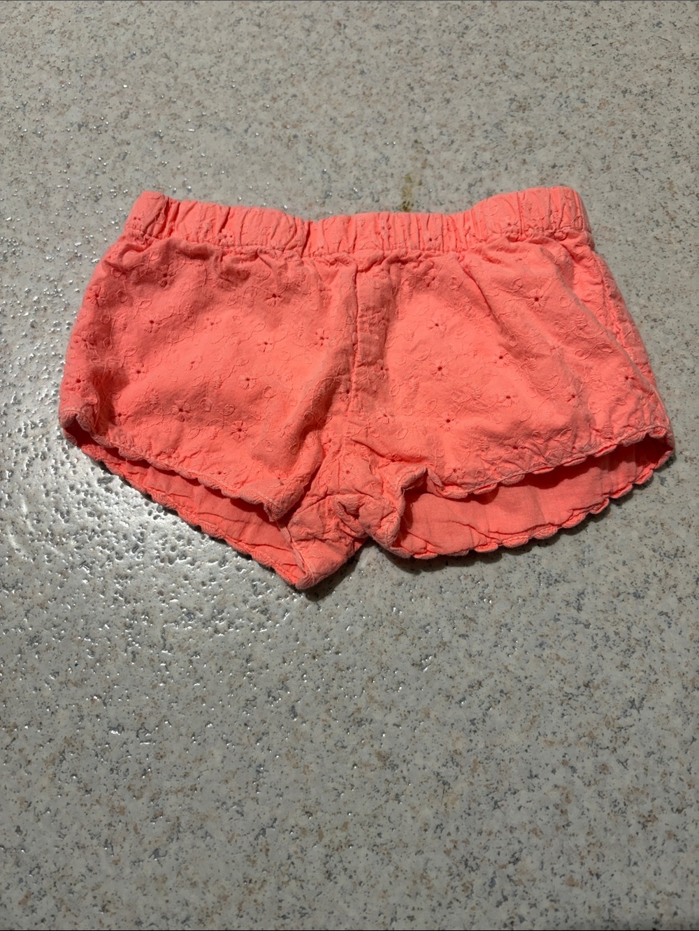 Peek Coral Eyelet Elastic-Waist Shorts
